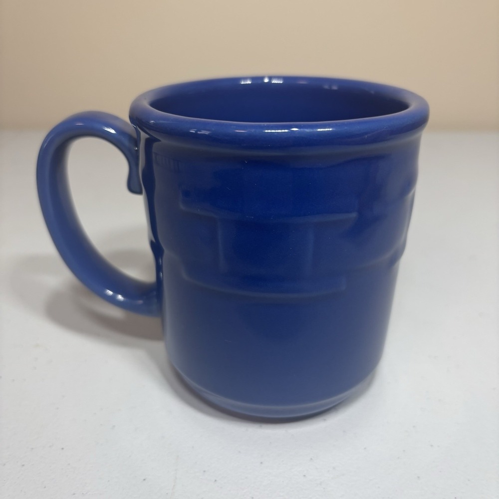 Longaberger Pottery Cornflower Blue Woven Traditions Coffee Mug Made in USA